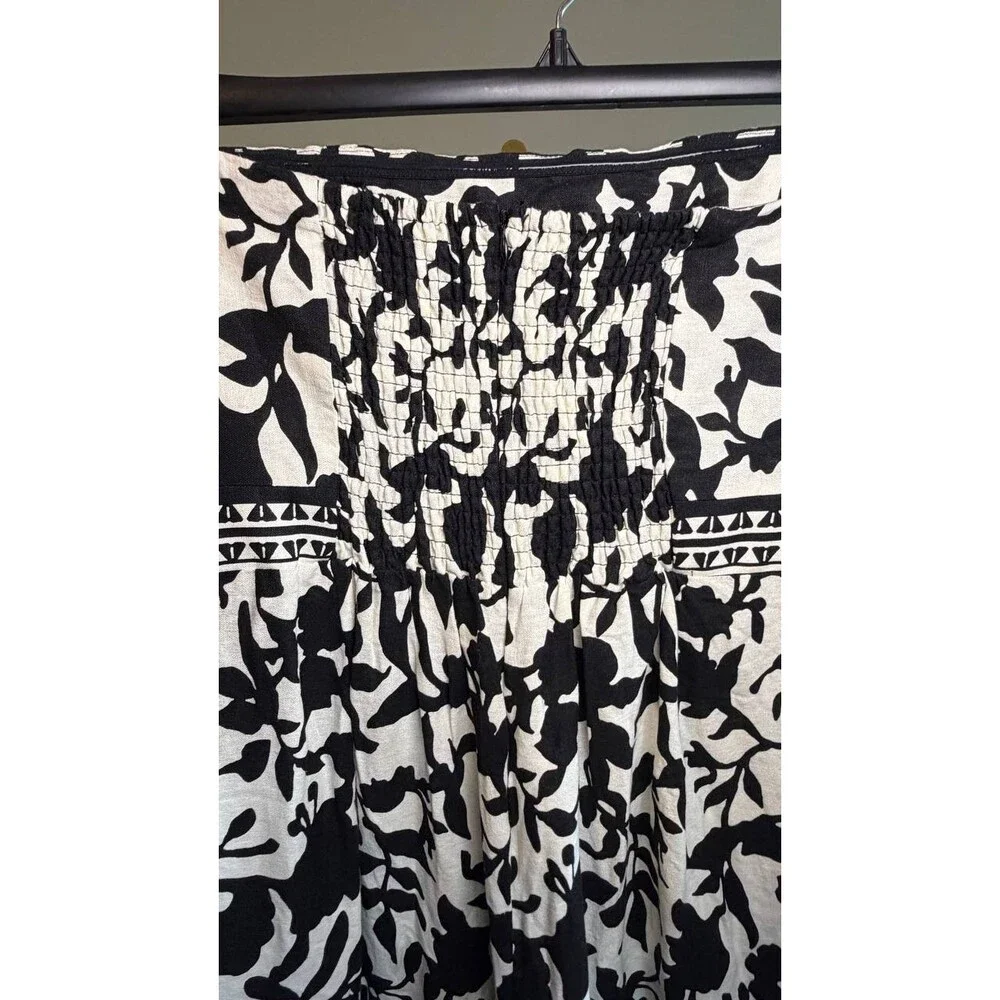 MSK Strapless Smocked Floral Wide‑Leg Jumpsuit Black XL NWT $119 - Picture 8 of 10